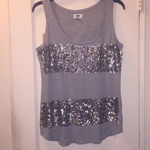 Sleeveless top with sequins